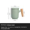 Changbaosen Ceramic Tea Mug with Infuser and Wooden Handle