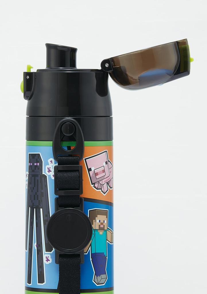 Skater Bouteille d'eau en acier inoxydable pour Direct Léger et Minecraft pour Refroidissement Eau de sport Enfants, Boire, 470 ml, Adapté aux enfants, 25, Garçons,