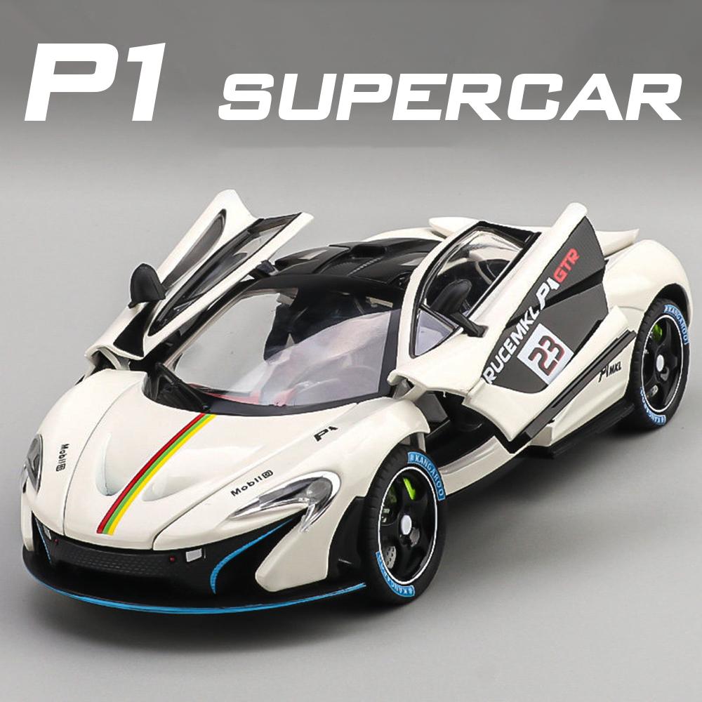 1:24 P1 720S Sports Supercar Models Toys Alloy Diecast Wheel Pull Back Miniature Sports Cars Doors Opened Car Birthday Gifts