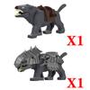 MOC Medieval Wolf Building Blocks Castle Army Knight Soldiers Figures Mount Animal Bricks Toys Gift DF004