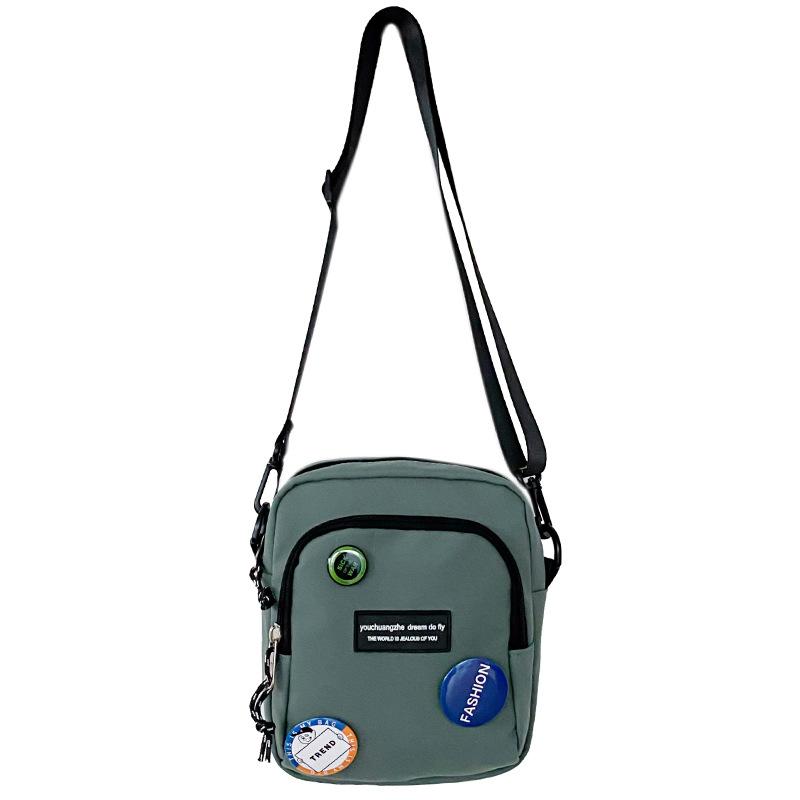 Schoolbag New Casual Oblique Span Bag Women's Shoulder Bag Hong Kong Style Hip Hop Trend Casual Mobile Phone Bag Trendy Brand Men Ins Small Bag