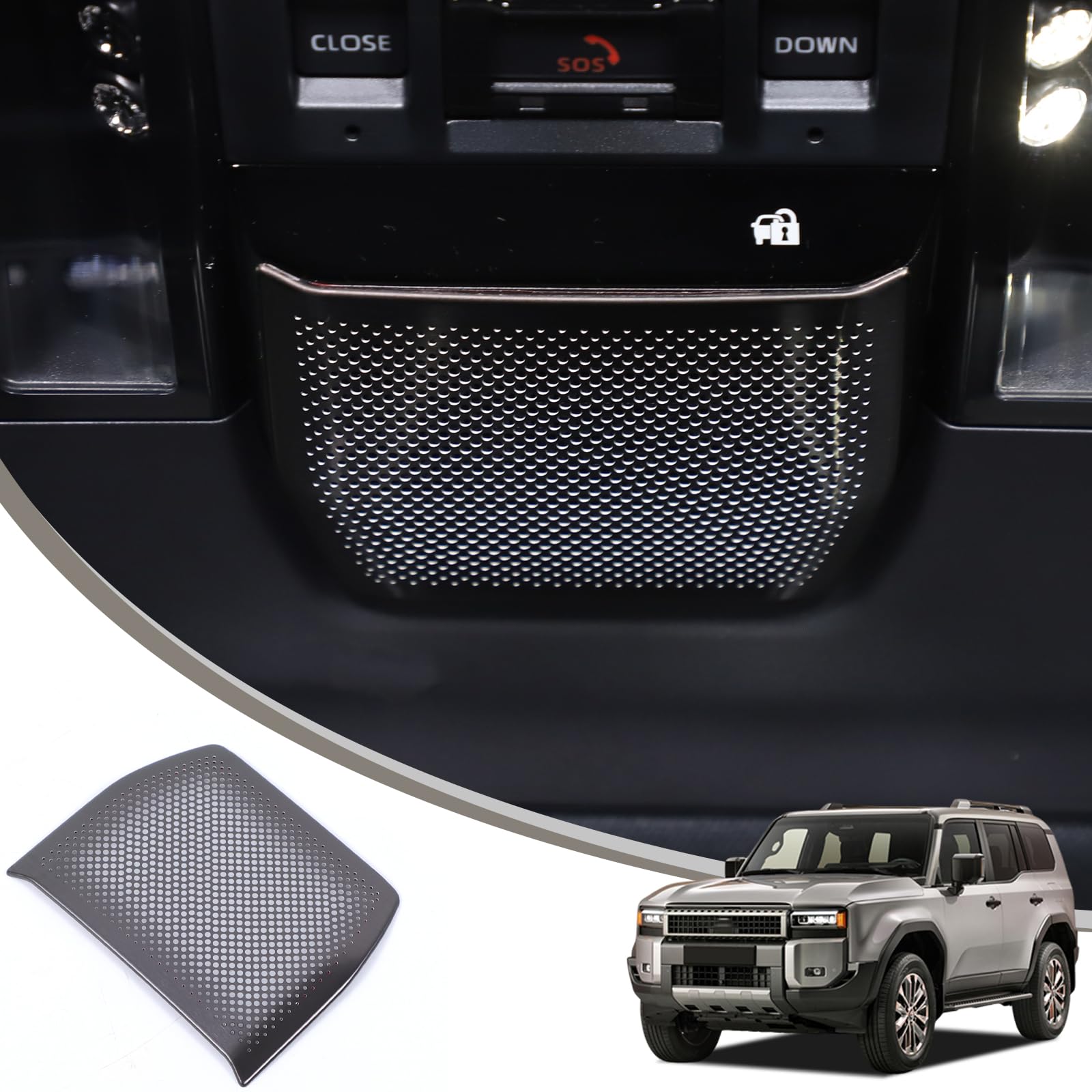 

METYOUCAR Toyota Land Cruiser 250 Speaker Interior Lamp Speaker Stainless Easy Interior Custom Car Supplies Covers, Grille, Steel, Stick-On, чёрный