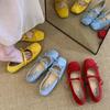 Fashion Women's Mary Jane Shoes Square Toe Bow Flannel Shallow Mouth Shoes Women Dress Increase Internal Height 2025 Zapatillas De Mujer