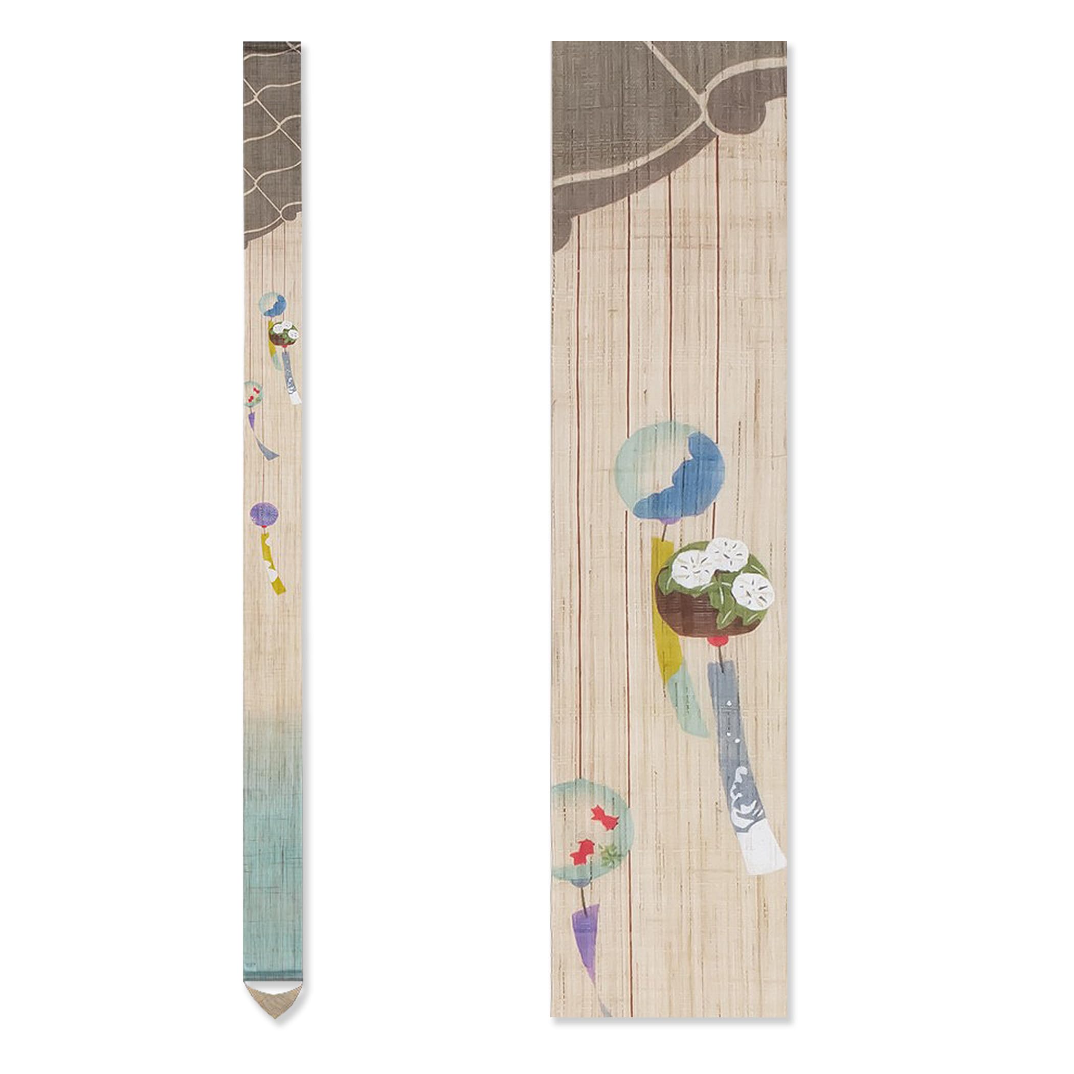 narrow tapestry Summer [Japanese Interior] Hand-painted  Wind Chimes  [Four Seasons] [Wall Hanging] [Linen] [Japanese Style] [Summer] [Wind Chimes]