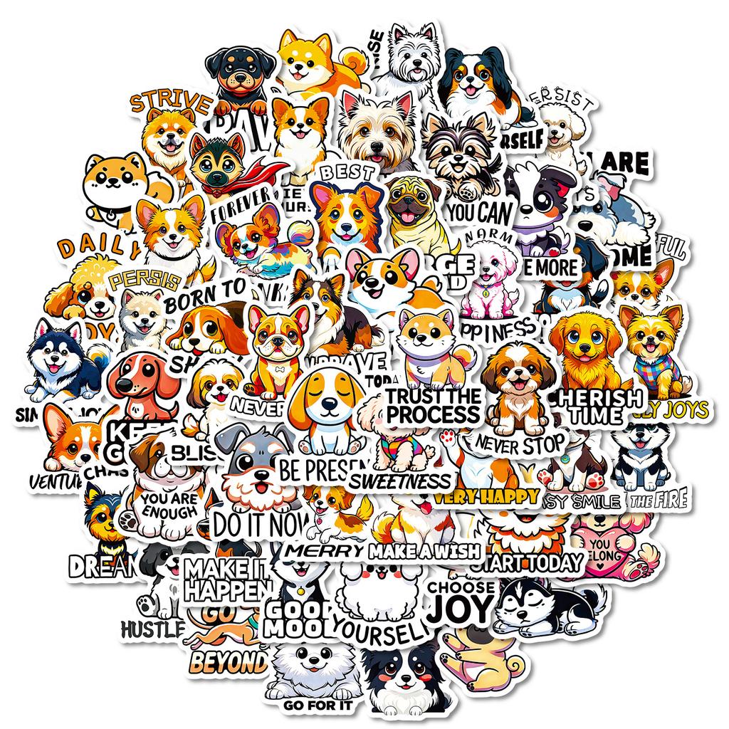56 Cartoon Dog Text-On-Video Cute Cute Pet Fun Graffiti Laptop Decorative Stickers