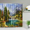 3d Nordic Italy Street Alley Shower Curtain Garden Flowers Scenery Retro Design Cloth Curtains Waterproof Home Bathroom Decor