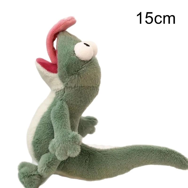Cute Fluffy Green Gecko Plush Stuffed Toy Soft Touch Big Lovely Eyes for Family Game Interactive Kids Surprise Gift C