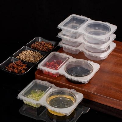 Einweg Tragbare Zwei-Kammer Saucenbox Gewürzbecher Dipbox