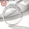 Elegant925Sterling Silver Ring with Hollow-carved Design, Suitable As an Engagement, Wedding, or Anniversary Gift, Inlaid with Round Classic