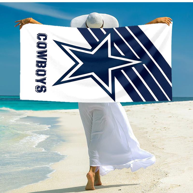 1 Stück Dallas Cowboys Strandtuch, Bequem und Dick, und Schwimm-/Bade-/Picknick-/Campingtuch, Geeignet für Strand am Meer