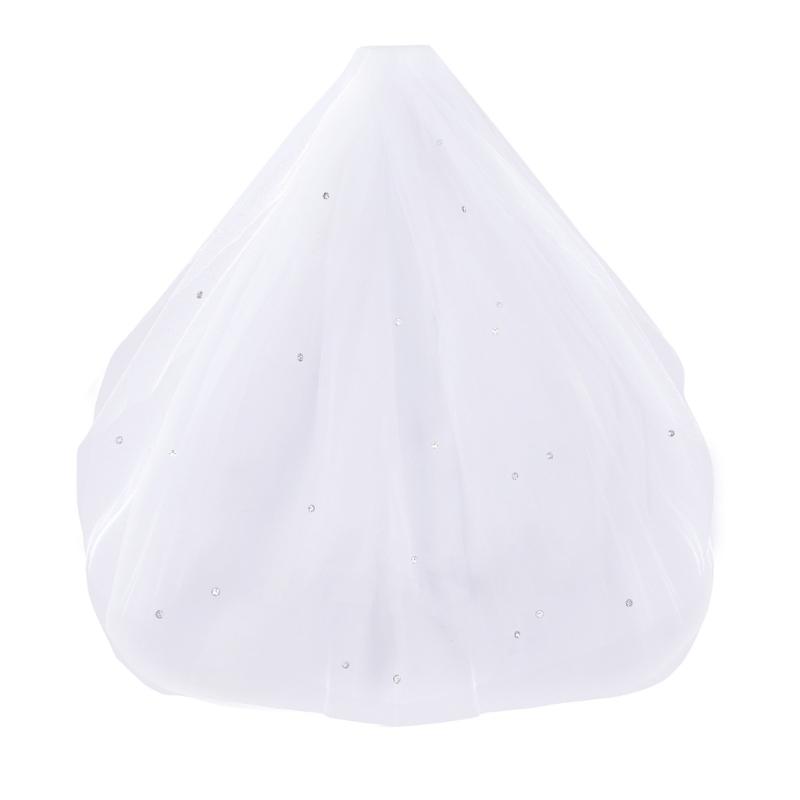 

Двухслойная хрустальная фата из дышащей ткани, дизайн с надежной посадкой, стразы, свадебный аксессуар для волос для свадебного приема 1