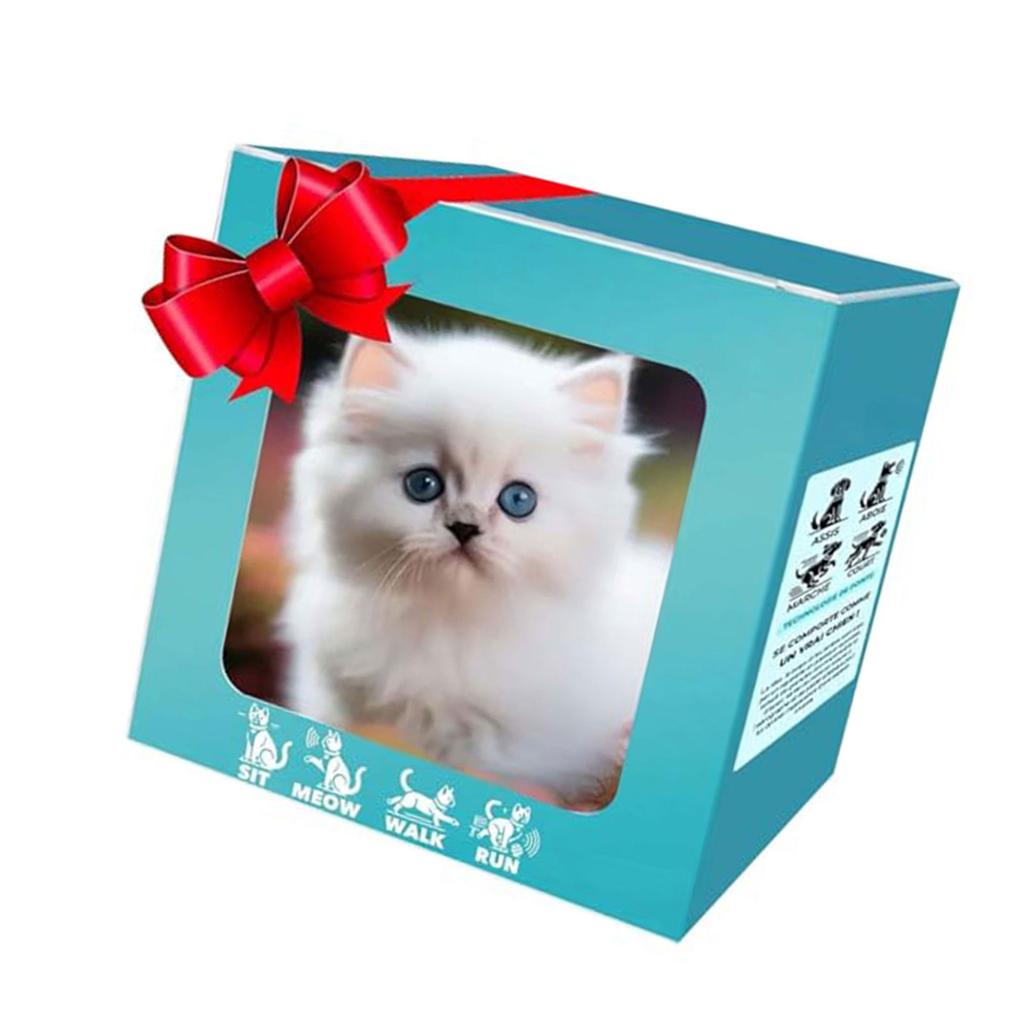 Interactive Robotic Plush Cat Toy With Intelligence Sensor And Traction Rope For Baby Craw Learning Lovely Comfort Toy