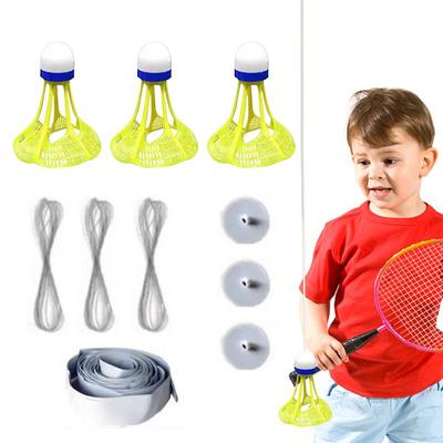 Selbstklebendes elastisches Badminton-Trainerset Einzel-Badminton-Trainingsgerät Badminton-Einzelschläger-Rückschlag-Übungsschwung für Erwachsene