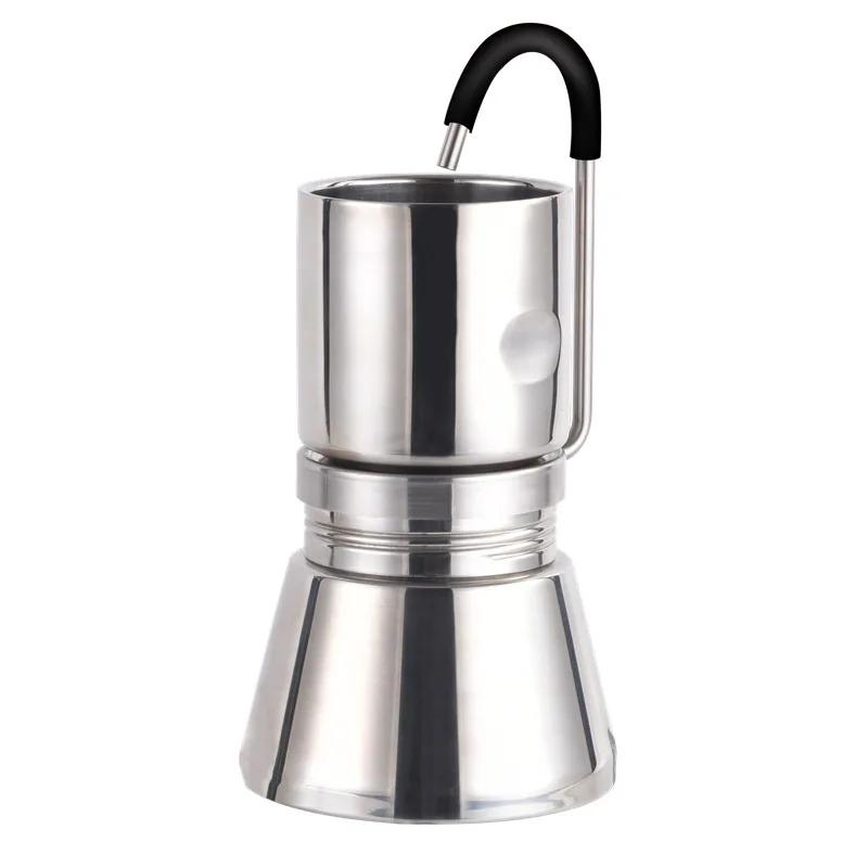 

Кофеварка Moka Pot для кемпинга, эспрессо-машина, дистиллятор для кофе, кофеварка Moka Pot из нержавеющей стали для кемпинга на открытом воздухе, аксессуары серебряный