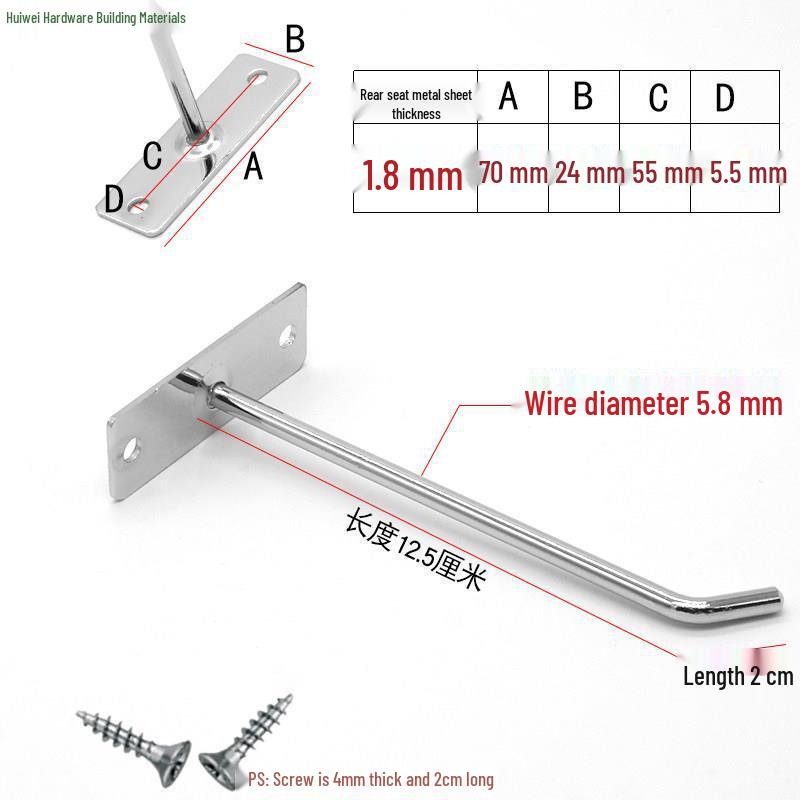 50-Pack Wall-Mounted Screw-In Hooks for Clothes and Shelf Storage