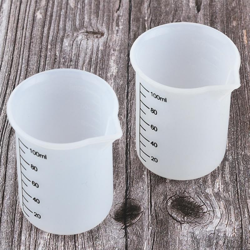 Silicone Measuring Cup With Clear Scale Food Grade Durable Non-stick DIY Cake Epoxy Resin Jewelry Making Kitchen Baking Tools