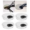 4pcs Round Desk Grommet 60mm Diameter Wire Cord Organizer Durable Cable Hole Cover Office