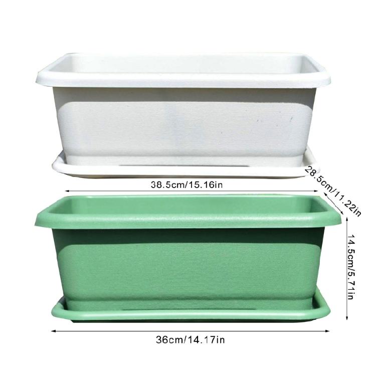 Heavy Duty Spacious Rectangular Planting Container High Durability Plastic Materials Ideal for Balcony Garden Vegetables