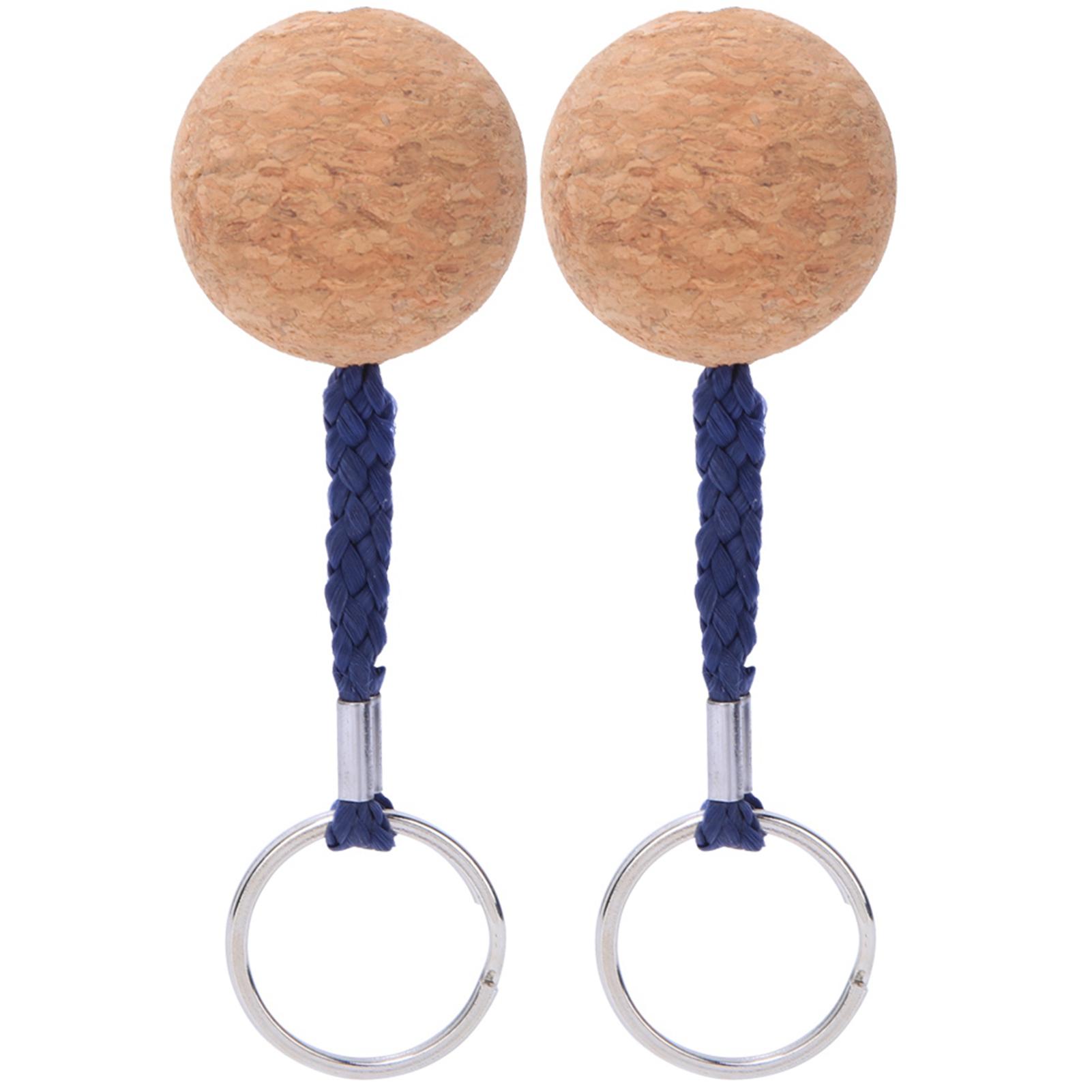 

2 шт. Плаваючий корковий брелок Дерев яна кулька Брелок Плаваючий Вітрильник Каное Водний спорт Аксесуари Чорна мотузка