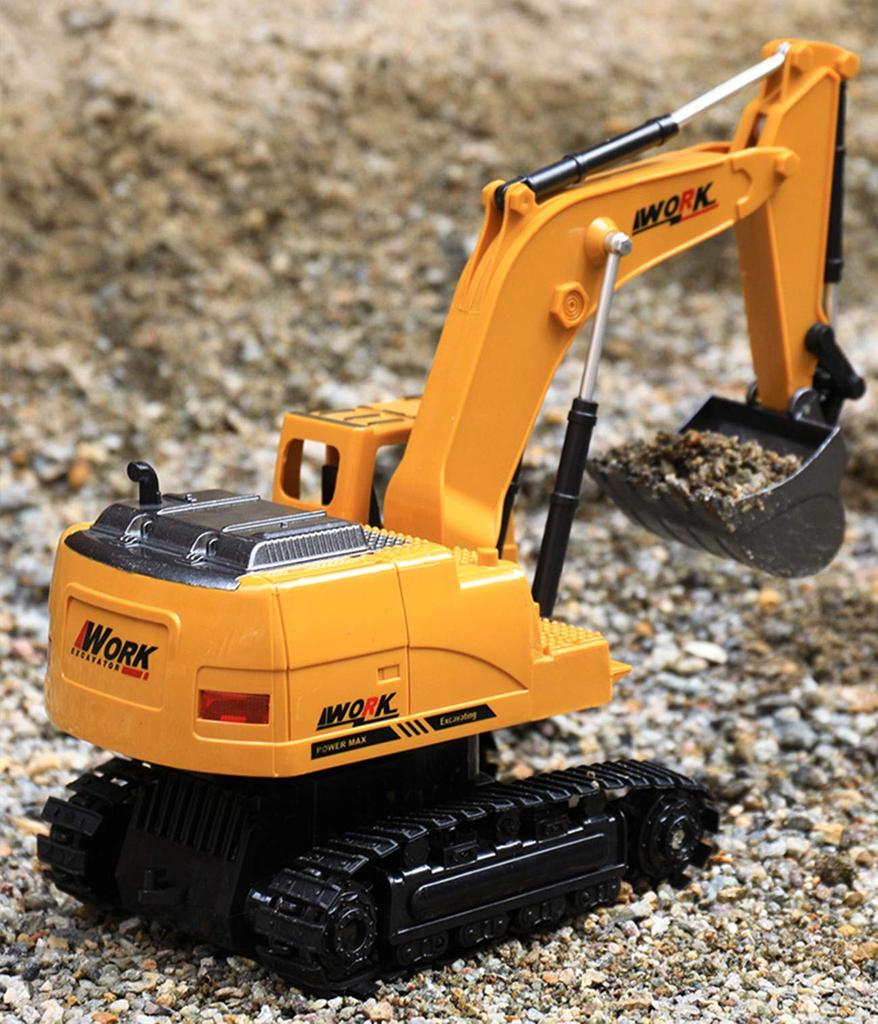 RC Construction Remote Control Construction Vehicle Highly Simulated Hobby Large Scale Excavator, Tractor, Toy, Design, Kids' Toy, Size, 1/18 (Yellow)
