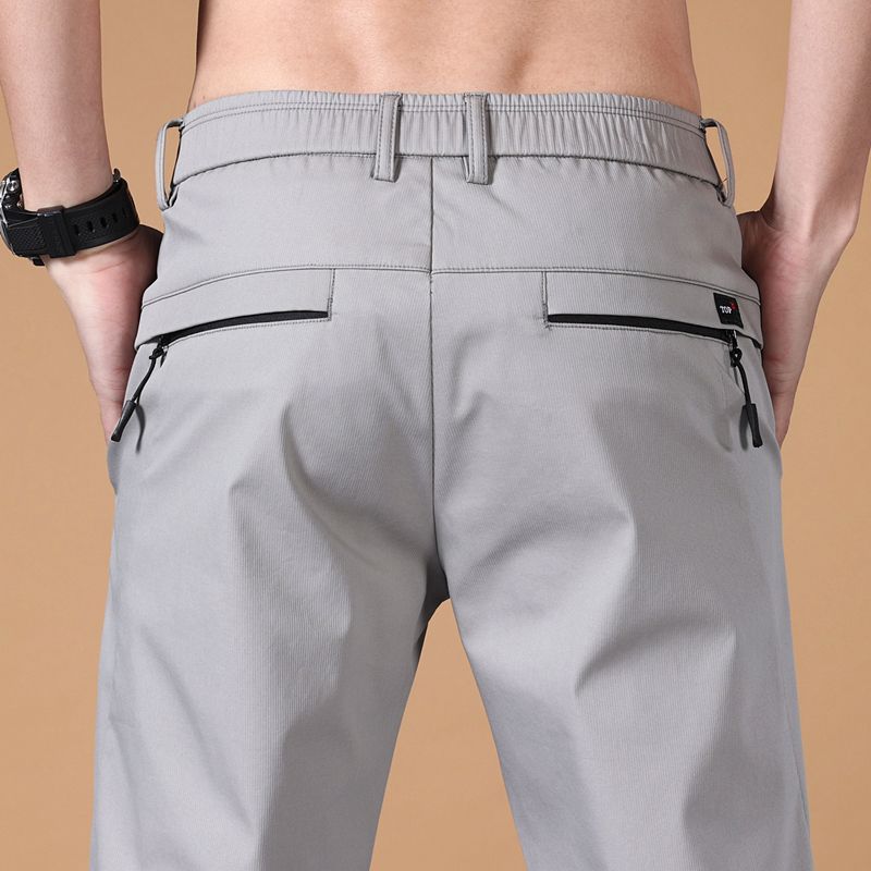 Streetwear Men's Fashion Casual Suit Pants Spring Autumn Solid All-match Slim Korean Male Clothing New Full Straight Trousers 38