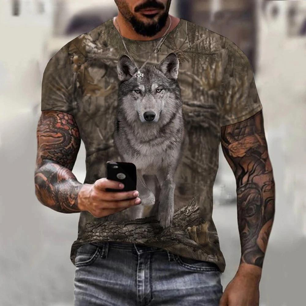 Camouflage Boar Hunting Animal T Shirts Mens Womens 3D Printed Short Sleeves Tops Street Casual Harajuku Oversized Men Clothing