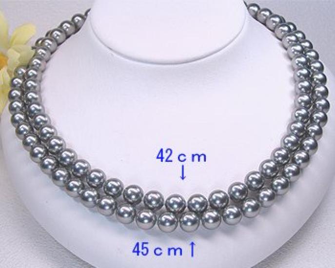 And My Jewelry Hanadama Shell Pearl Necklace 45cm Gray Black Type In Wrapping [You Box] 8.0mm <Made Japan> [Gift Included]