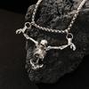 Punk-Stil Bestrafter Mann Totenkopf Anhänger Halskette Herren Vintage Kreativ Hip Hop Personalisierte Halskette