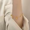 Stainless Steel Ball Beads Tassel Bracelet for Women Minimalist Adjustment Simple Lucky Bracelet Couple Y2K Jewelry No Fading