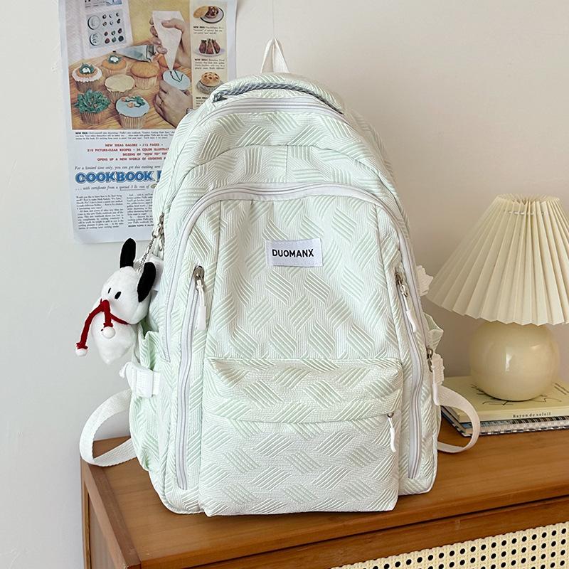 

New schoolbag school season, primary and secondary school students, female versatile, large-capacity niche design, high school students backpack single package зелений