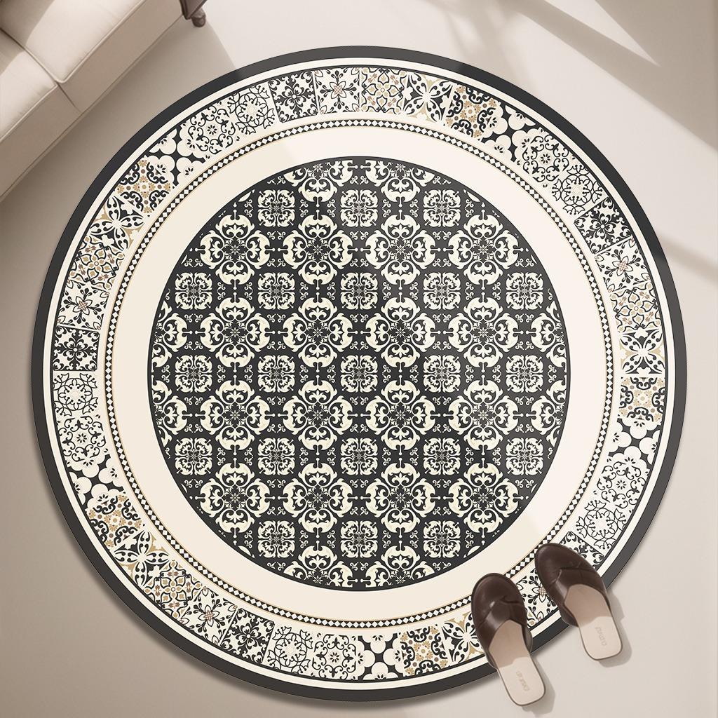 Light Luxury Geometric Artistic Mandala Floral Printed Carpet Table Chair Mat Suitable for Living Room Bedroom Decoration Mat