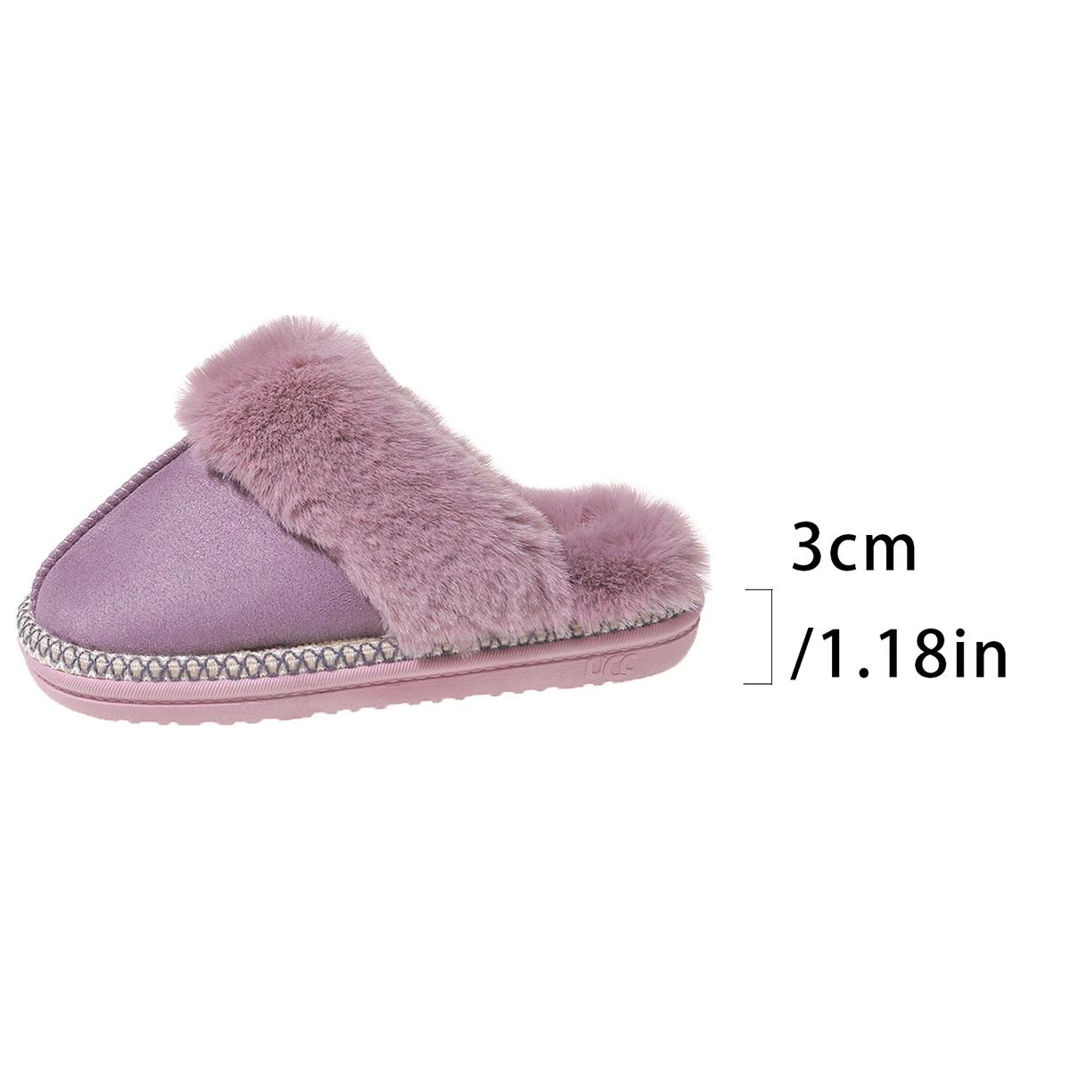 

Модные тапочки женские зимние 2024 новые удобные и теплые женские меховые тапочки повседневные и модные домашние хлопковые тапочки Zapatos Mujer 41 фиолетовый