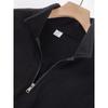 Men's Double-Sided Fleece Half-Zip Turn-Down Collar Casual Sweatshirt Jacket.