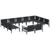 Garden Sofa Set with Cushions 11 Pcs Black Steel