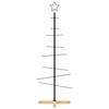 VidaXL Arbre de Noël en métal avec base en bois noir 120 cm 359603