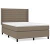 Maison Exclusive - Sommier à lattes de lit avec matelas Taupe 140x190 cm Tissu