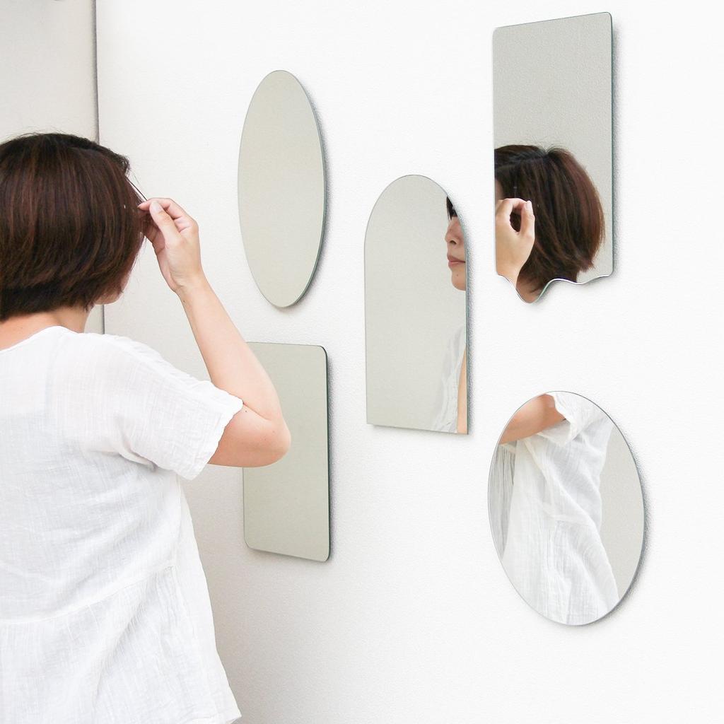 Mirror Wall Hanging Scandinavian Stylish 27 x 39cm Wall Mountable Mirror Design Shape Komado [Rental Mirror] Kagami's