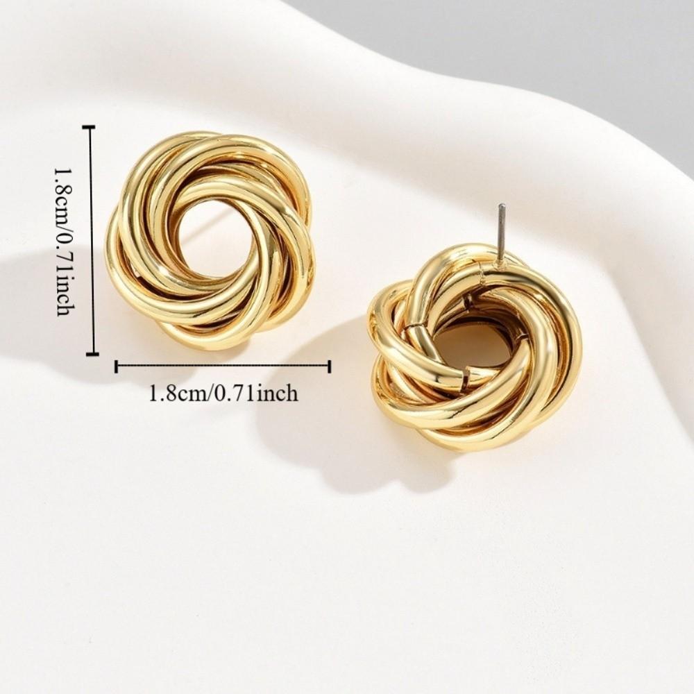 Light Luxury Irregular Earrings Fashion Jewelry Ladies Ear Studs Simple Metal Round Earrings  Party