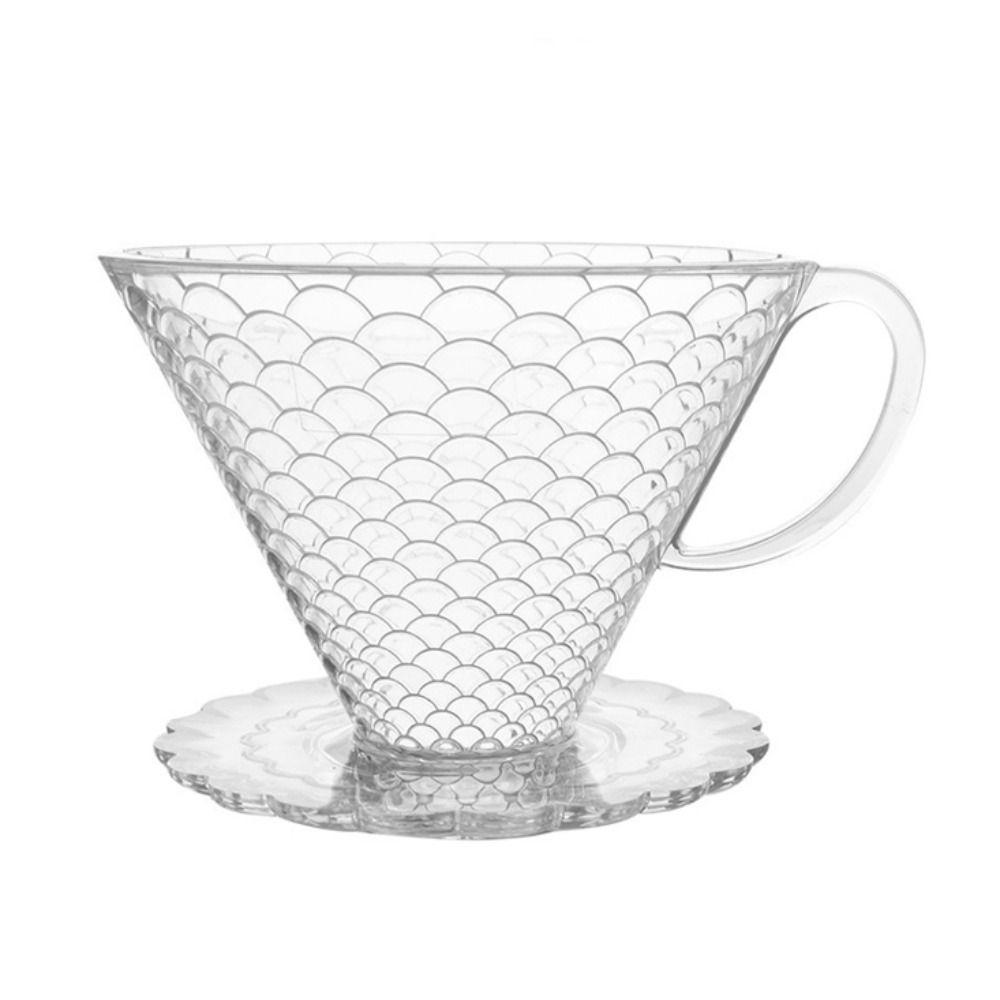 Portable Transparent Hand Brewed Coffee Filter Cup Cone Shaped Resin Coffee Dripper BPA Free Manual Coffee Funnel Picnic