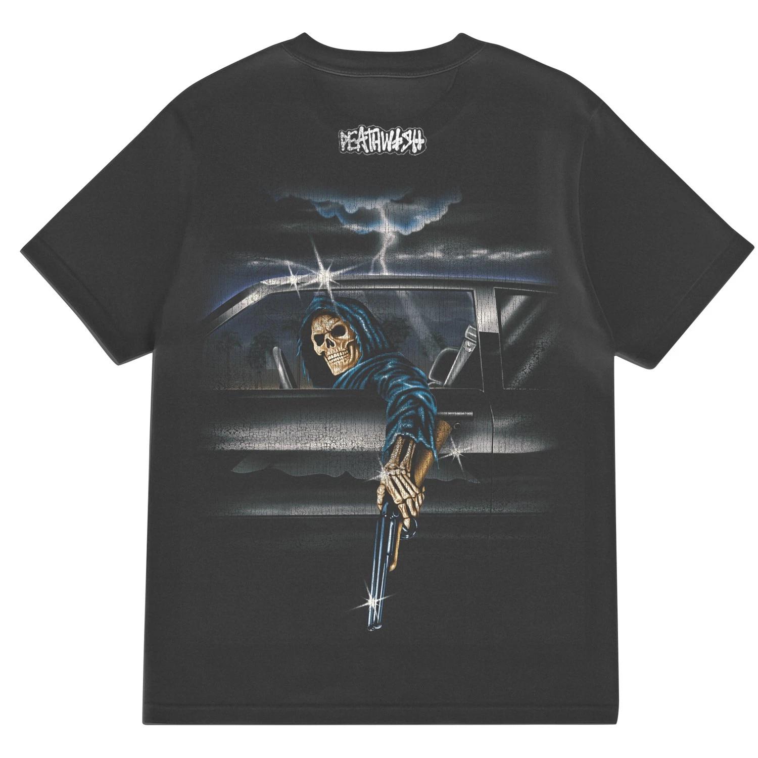Deathwish Skateboards Shirt Samborgini Garment Dyed Black 2XL