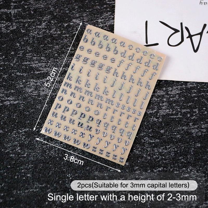 2Pcs Metal 26 Mini Alphabet Decor Stickers Gold Silver Epoxy Resin Filler For Diy Silicone Molds Craft Making Fillings