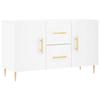 VidaXL Buffet, Armoire de Rangement avec Pieds, Meuble de Rangement, Organisateur Salon Salle de Séjour, Moderne, Blanc Bois 828156