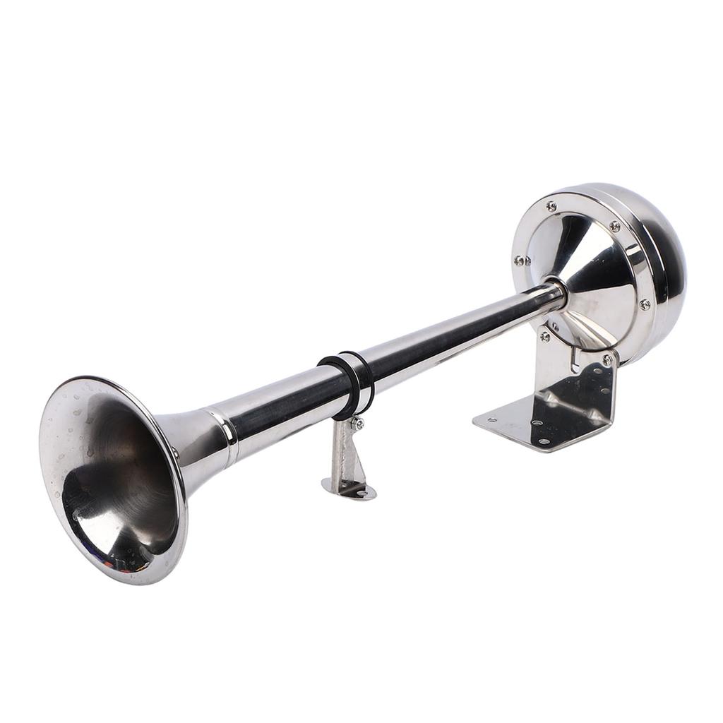 12V Marine Boat Horn 125db Stainless Steel Trumpet Electric Horn for Ship Pickups RV Buses