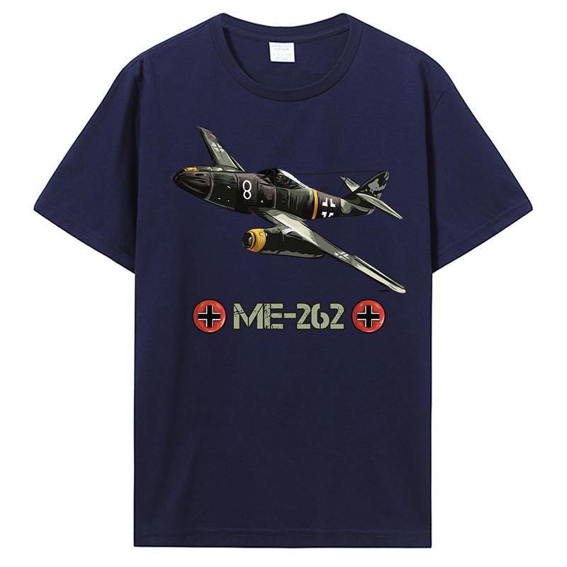 World War 2 German Aircraft ME 262 Fighter Jet Memorabilia T-Shirt Men Cotton O-neck Tshirt Hip Hop Tees Streetwear Harajuku
