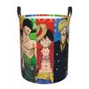 Luffy One Piece Portgas D Ace Laundry Basket Roronoa Zoro Sanji Trafalgar Law Clothing Hamper Bathroom Organizer Storage Bins