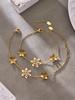 European American Fashion Zirconia Flower Heart Pendant Necklace, Bracelet, Earrings, Ring, and Bangle Set