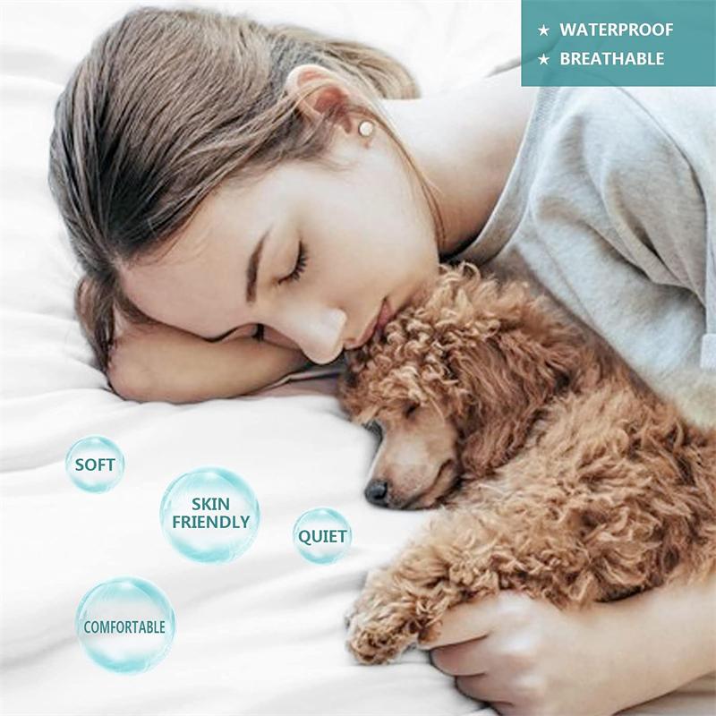 Multi Size Bed Fitted Sheet Waterproof Anti-Dust Against Mites and Bacteria Mattress Cover Bedding Protector Sheet Deep Pocket Sheet