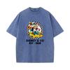 XH+93 MINISO 2026 Summer Vintage Wash Printed Pure Cotton Shoulder Style Men's and Women's Round Neck Short Sleeved Couple T-shirt