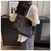Japanese-Style Canvas Crossbody Bag: Double Pocket, Large Capacity, Women's Tote, Solid Color, Perfect for Students and Commuting.