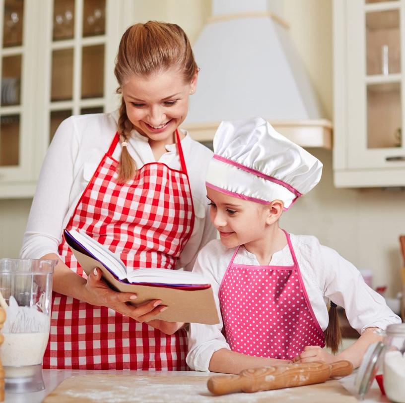Apron For Little Girls Kids Cooking Baking Set Chef Hat Mitt  Utensil For Toddler Play House Toys Chef Costume Role Play